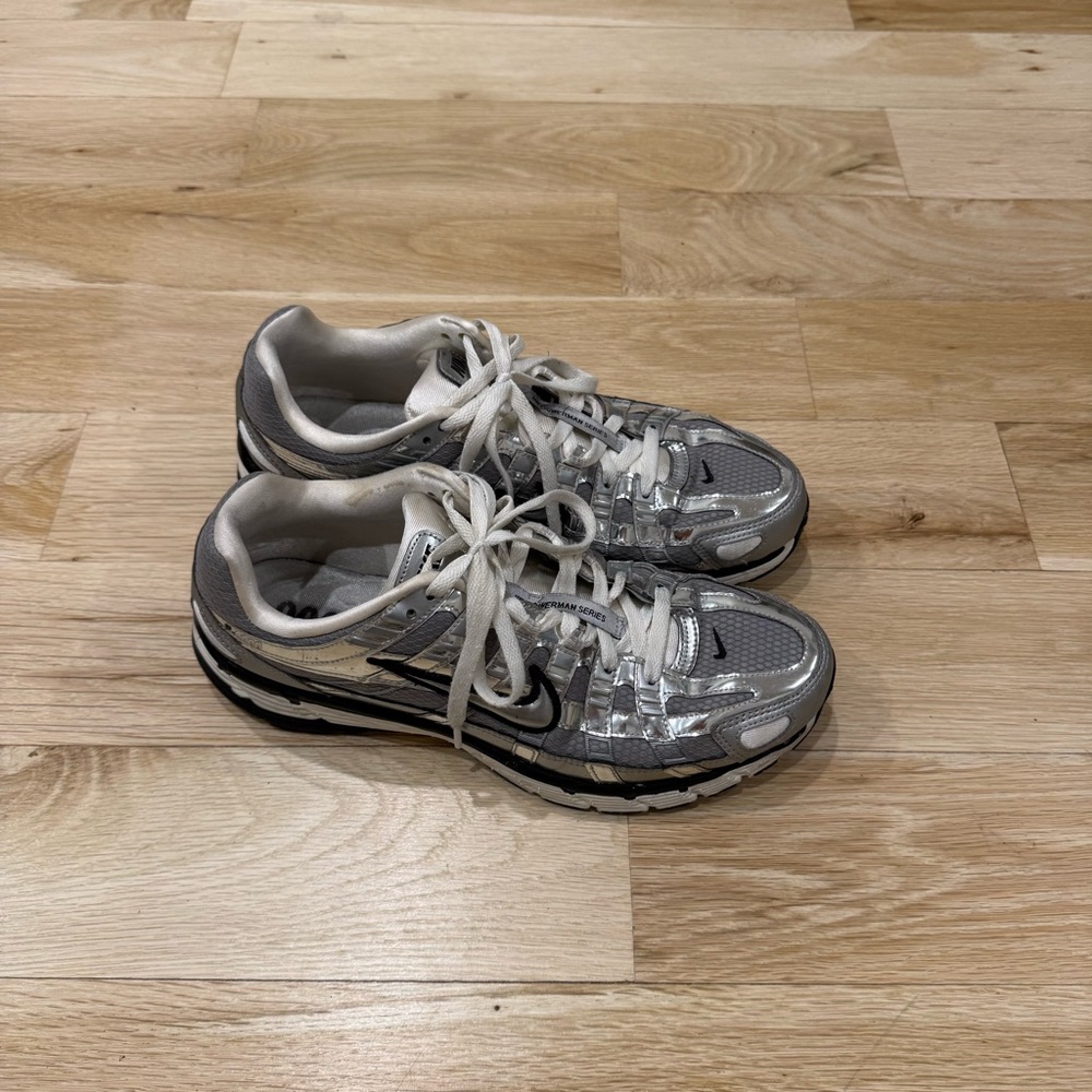 Nike Silver and White P6000 Sneakers